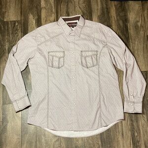 Rock & Roll Cowboy Men's Geometric Circle Print Western Shirt Brown XL B2S1264